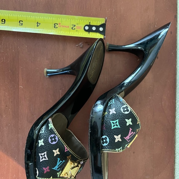 Vintage Louis Vuitton Leather Sandals multi colored black size 38 - Picture 5 of 10